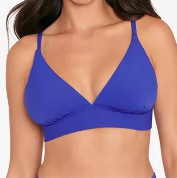NWT Skinny Dippers Blue Jelly Beans Bridgette Bikini Swim Top Size M Tie Back - Picture 1 of 10